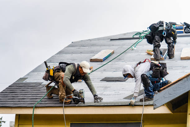 Professional Gutter Installation technician working in Elgin, ND